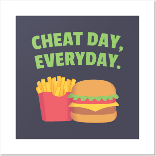 Fries and Burger, Cheat Day, Everyday Posters and Art